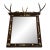Gorgeous Black Forest Antique Mirror With Antlers and Birrows For Sale