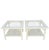 A pair of vintage Mersman white faux bamboo and cane side tables. The tables feature glass tops with faux bamboo details...