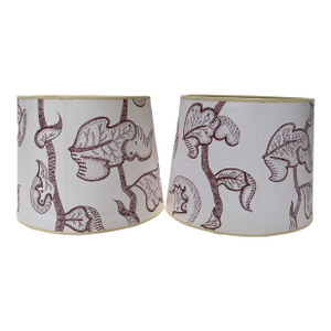 Hand Drawn Paper Lampshades a Pair Attributed to Albert Hadley