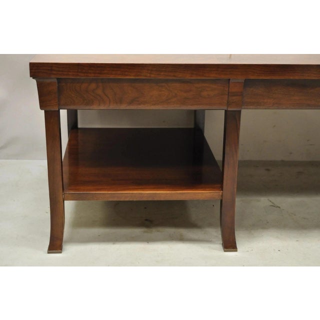 Wood Late 20th Century Bill Sofield for Baker 66" Long Modern One Drawer Mahogany Coffee Table For Sale - Image 7 of 12