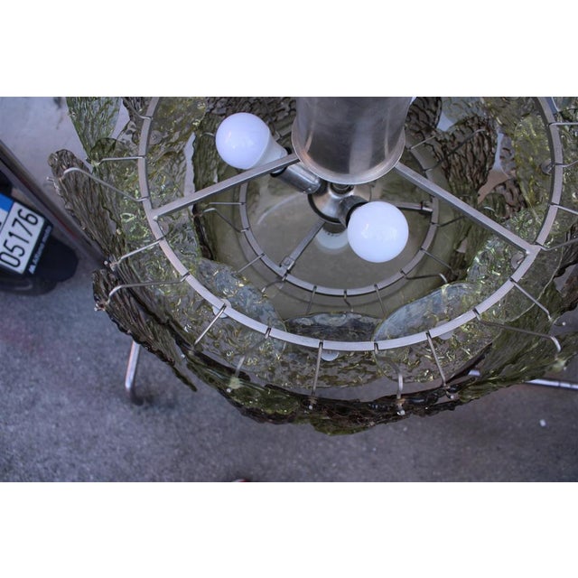 Aqua TORCELLO Murano Glass Chandelier by Gino Vistosi, 1960 For Sale - Image 8 of 18