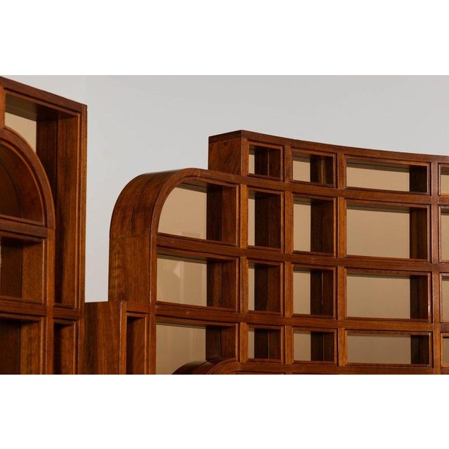 Room Dividers in Walnut and Glass, Italy, 1970, Set of 4 For Sale - Image 18 of 18
