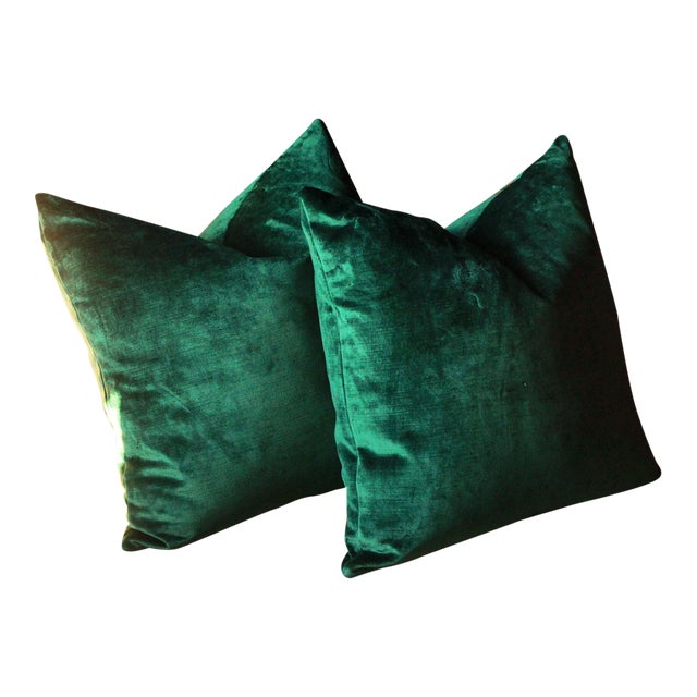 Emerald Green Jewel Tone Velvet Pillows a Pair Chairish