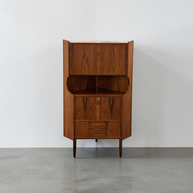 Brown Danish Rosewood Corner Cabinet, 1960s For Sale - Image 8 of 12