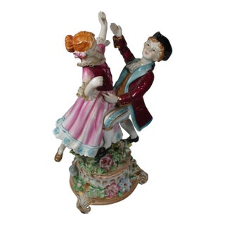 Vintage Dresden Dancing Porcelain Figurine. For Sale