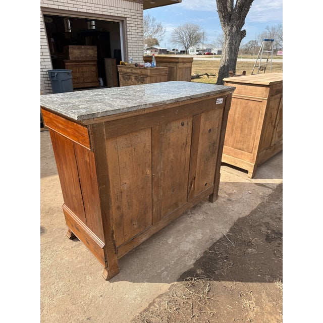 19th Century Louis Philippe Walnut Marble Top Chest of Drawer / Commodes For Sale - Image 12 of 12