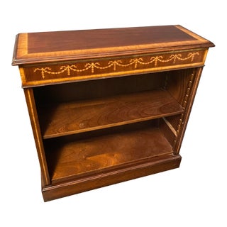 Vintage Traditional Caledonian Bookcase With Wood Inlay For Sale