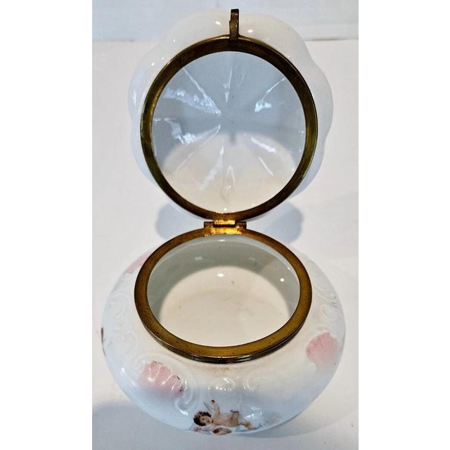 Antique Victoria Austria Vanity Powder Trinket Box – Cherub Design Add a touch of European elegance to your collection...