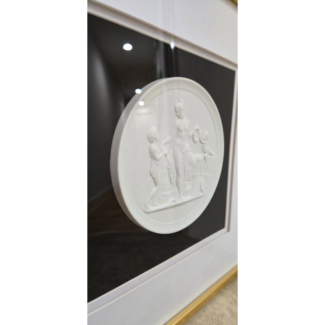 Regal Royal Copenhagen “Four Seasons – Spring” Neoclassical Bisque Wall Plaque After Thorvaldsen, Framed For Sale - Image 4 of 7