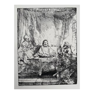 Antique Rembrandt Supper at Emmaus Engraving For Sale