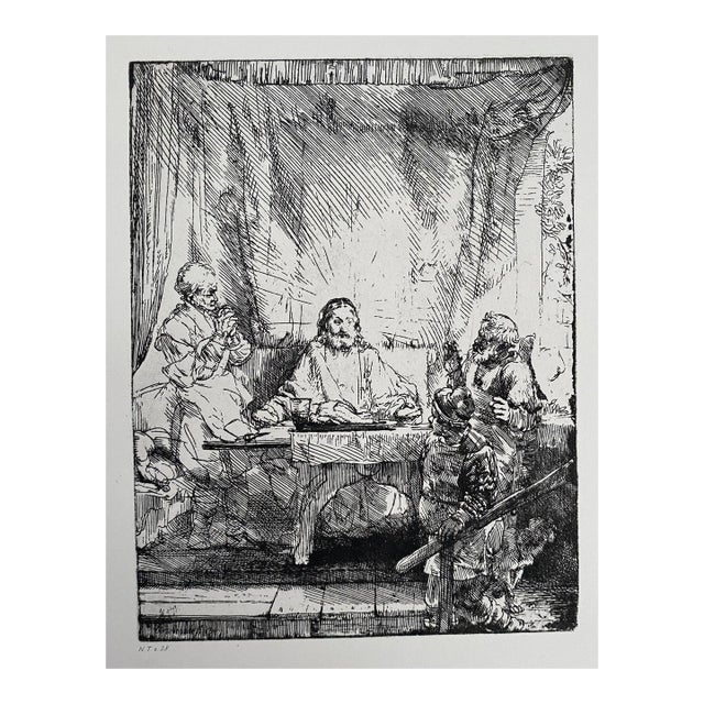 Antique Rembrandt Supper at Emmaus Engraving For Sale