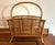 Mid 20th Century Vintage Rattan & Bamboo Magazine Rack With Curved Handle For Sale - Image 5 of 15