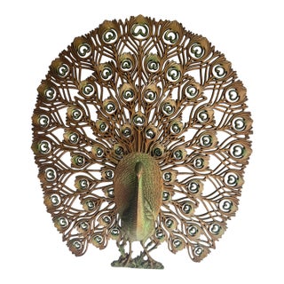 Vintage Burwood Peacock Wall Decor For Sale