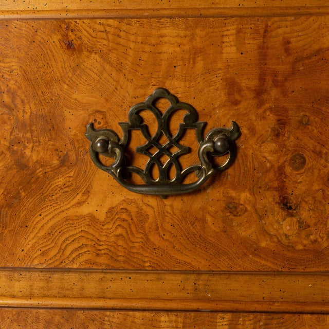 Baker Georgian Style Burl Elm Chest of Drawers For Sale - Image 6 of 11