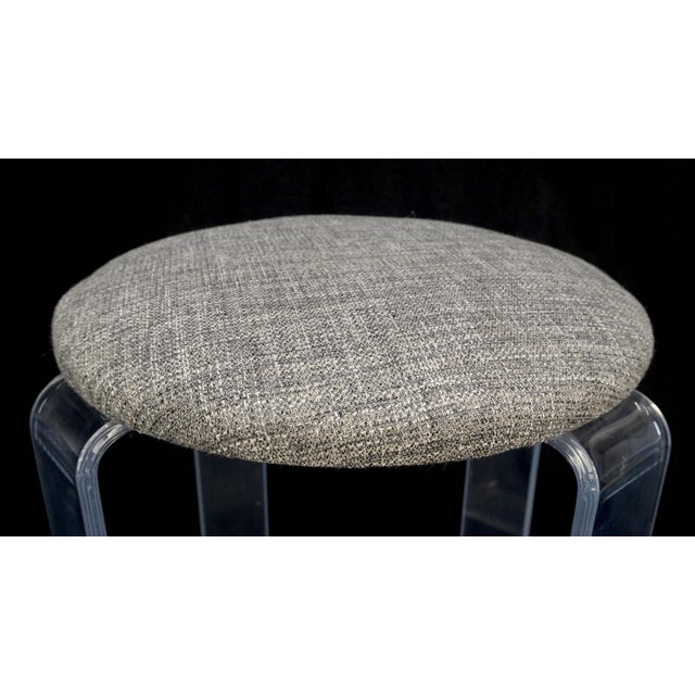 Textile Bent Lucite Basket Weave Upholstery Piano Stool Bench Mid Century Modern MINT! For Sale - Image 7 of 8