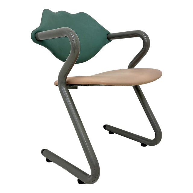 Postmodern Leather Armchair, 1980s For Sale