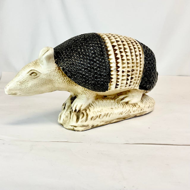1970s Vintage Boho Chic Rustic Mexican Plaster Armadillo Sculpture For Sale - Image 6 of 12