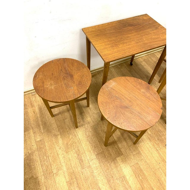 Brown Vintage Nesting Tables from Paul Hundevad, Czech, 1960s, Set of 5 For Sale - Image 8 of 11