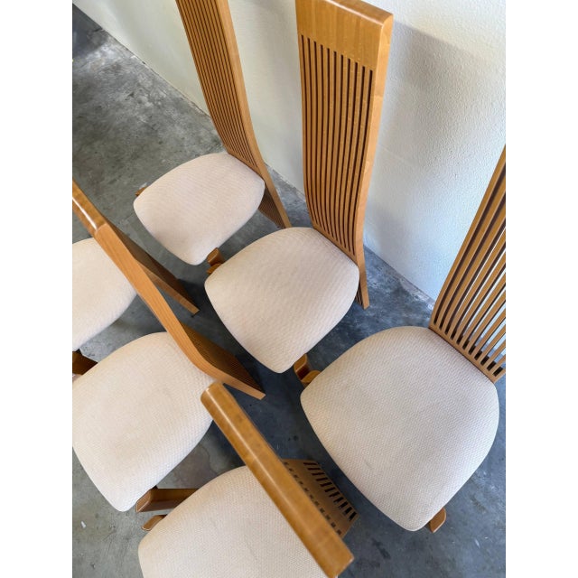 Late 20th Century Late 20th Century Set of 6 Italian Tall Back Dining Postmodern Chairs in Style of Pietro Costantini For Sale - Image 5 of 7
