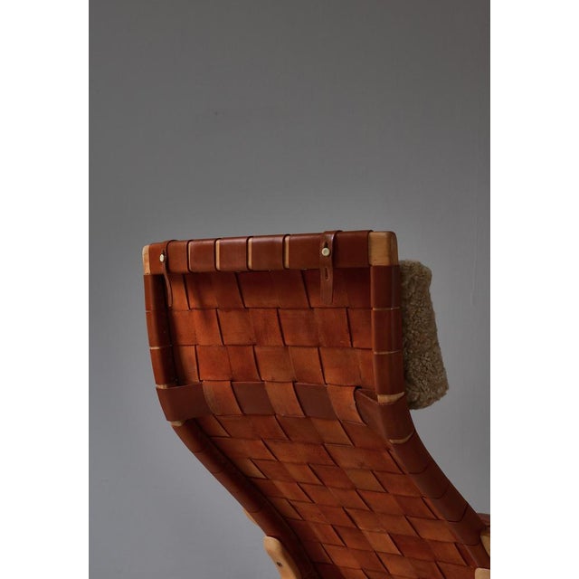 Pernilla Chaise Longue in Patinated Saddle Leather attributed to Bruno Mathsson, 1964 For Sale - Image 11 of 18