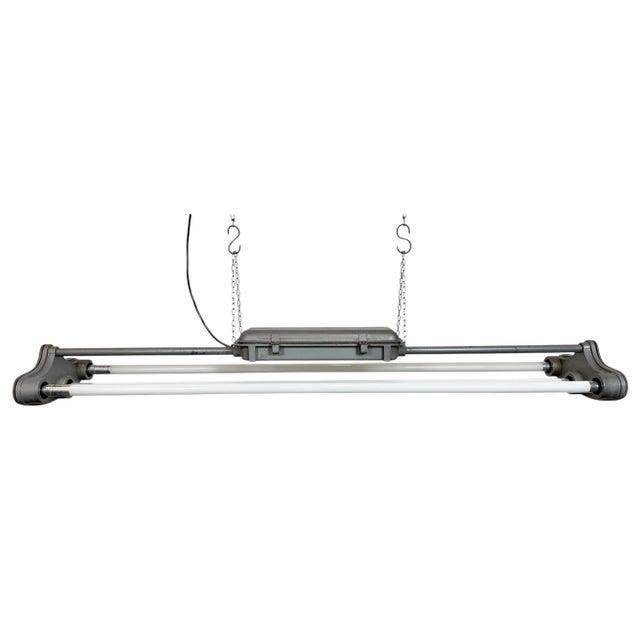 Industrial Grey Hanging Tube Light from Polam Gdansk, 1970s For Sale - Image 14 of 14
