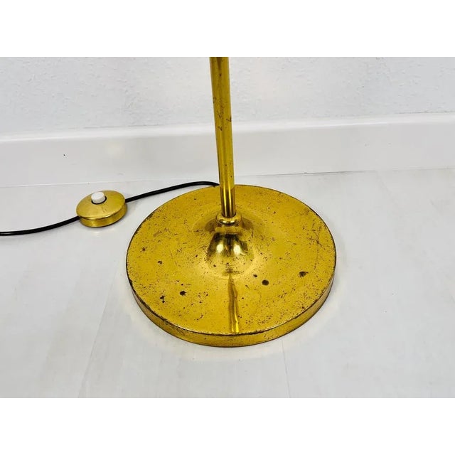 Metal 4-Arm Floor Lamp in Brass and Opaline Glass from Kaiser, Germany, 1960s For Sale - Image 7 of 8