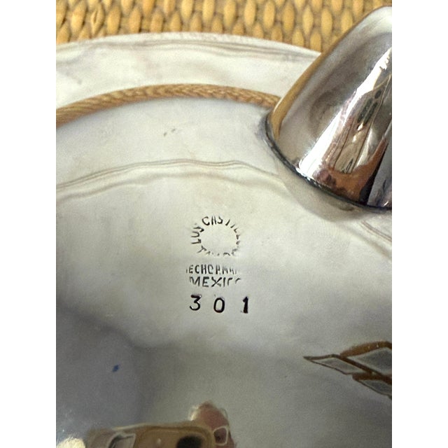 Los Castillo Silver Malachite and Lapis Covered Bowl For Sale - Image 9 of 12