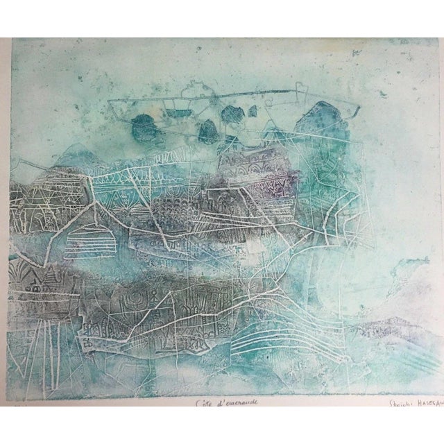 Blue Hasegawa Shoichi, Essay Print Emerald Coast Brittany, 1970s, Etching For Sale - Image 8 of 13