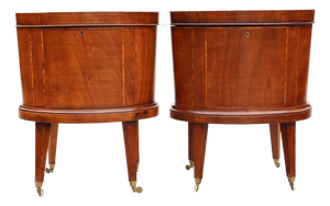 Antique Georgian Revival Inlaid Mahogany Cellarettes, 19th Century, Set of 2
