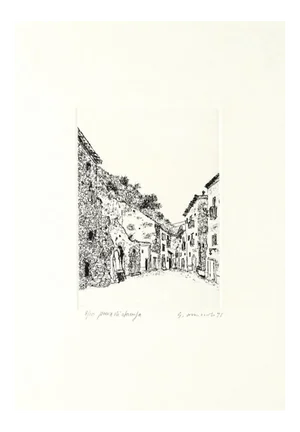 Scilla - Original Etching on Cardboard by Giovanni Omiccioli - 1971 1971