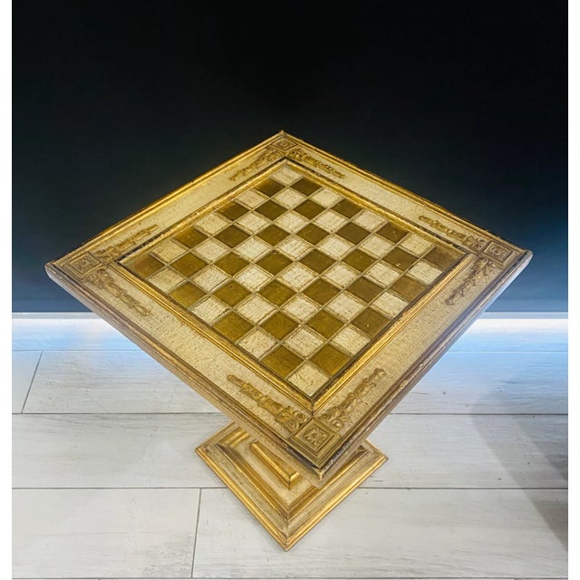Florentia Italian Tilt Top Game Table Gilded Hollywood Regency Style For Sale - Image 4 of 11