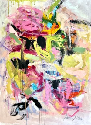 "Twirl, Whirl, & Swirl" Contemporary Original Abstract Expressionist Acrylic Painting by Sandy Welch