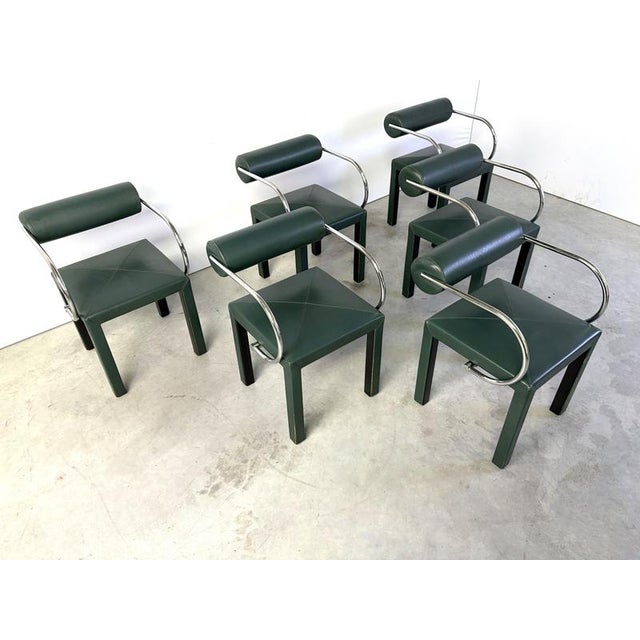 Green Arcadia Dining Chairs attributed to Paolo Piva for B&B Italia, 1980, Set of 6 For Sale - Image 8 of 14