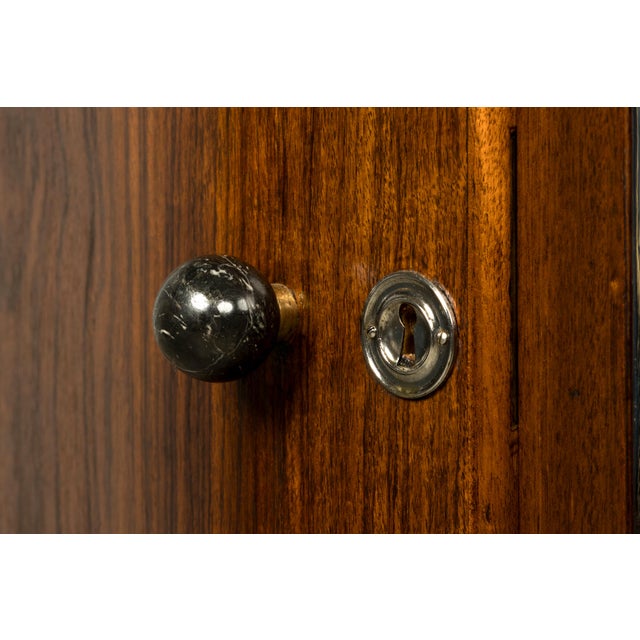 1930s French Art Deco Walnut Sideboard With Black Marble Top For Sale - Image 9 of 18