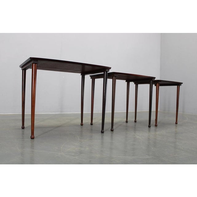 Wood Mid-Century Modern Danish Nesting Tables in Wood and Veneer, 1960s, Set of 3 For Sale - Image 7 of 12