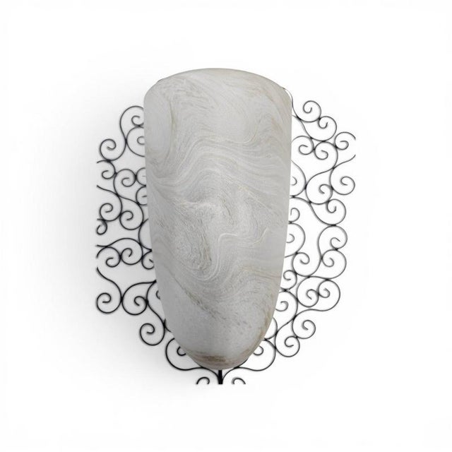 Frosted Amber Glass and Wrought Iron Wall Sconces with Metal Frames, Set of 2 For Sale - Image 15 of 18