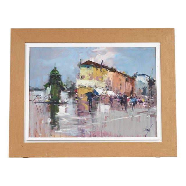 Renzo Piccoli, Urban Landscape, Painting For Sale