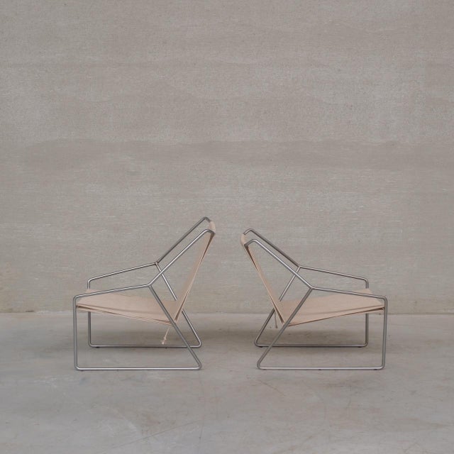 Mid-Century Modern Danish Steel Armchairs by Henning Flok, 1960s, Set of 2 For Sale - Image 13 of 14