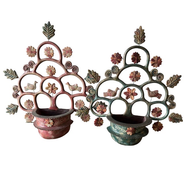 Green Mexican Tree of Life Large Wall Pocket Sculpture For Sale - Image 8 of 8