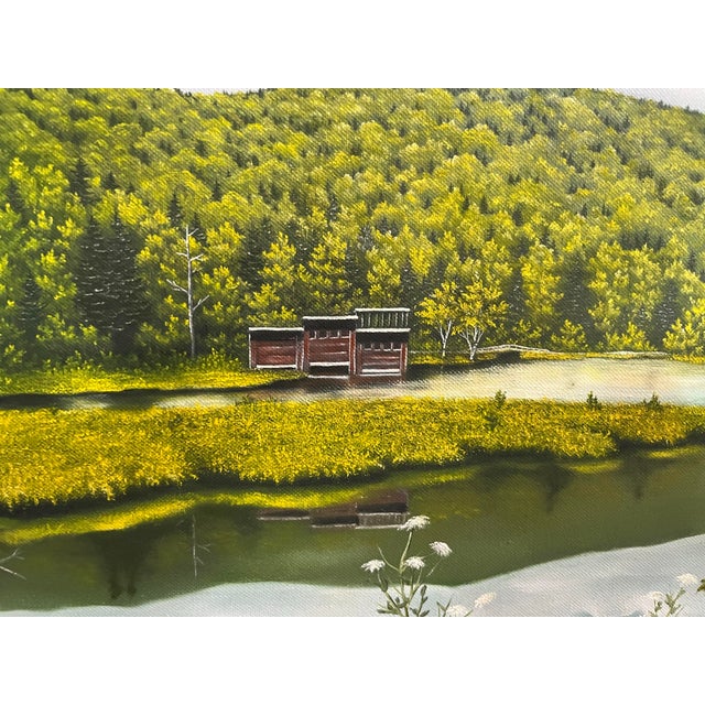 Realism 1980s Howard Hopkins Jr Queens Ann’s Lace Oil on Canvas Landscape Painting For Sale - Image 3 of 6