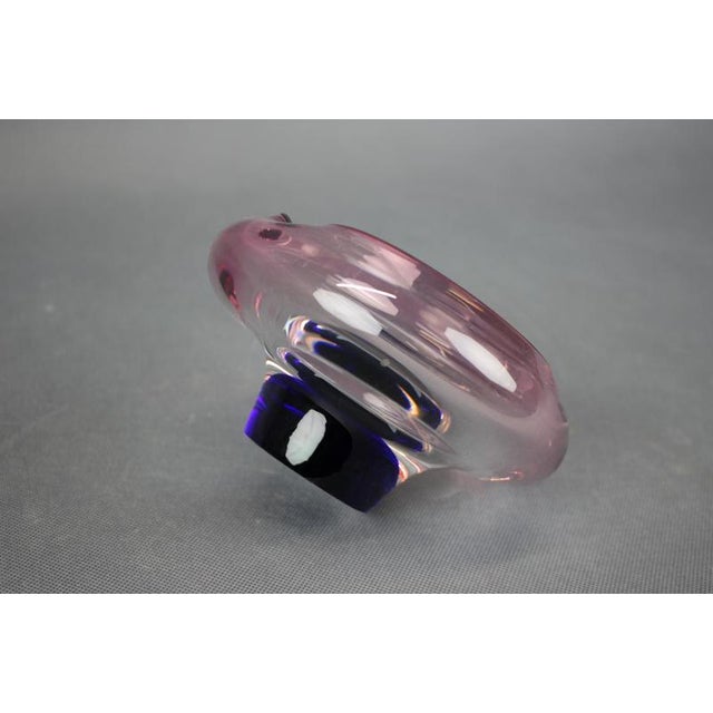 Czech Pink and Blue Sommerso Glass Ashtray from Hospodka, 1960s For Sale - Image 6 of 9