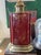 Burgundy Vintage Burgundy and Brass Chinoiserie Table Lamp For Sale - Image 8 of 8