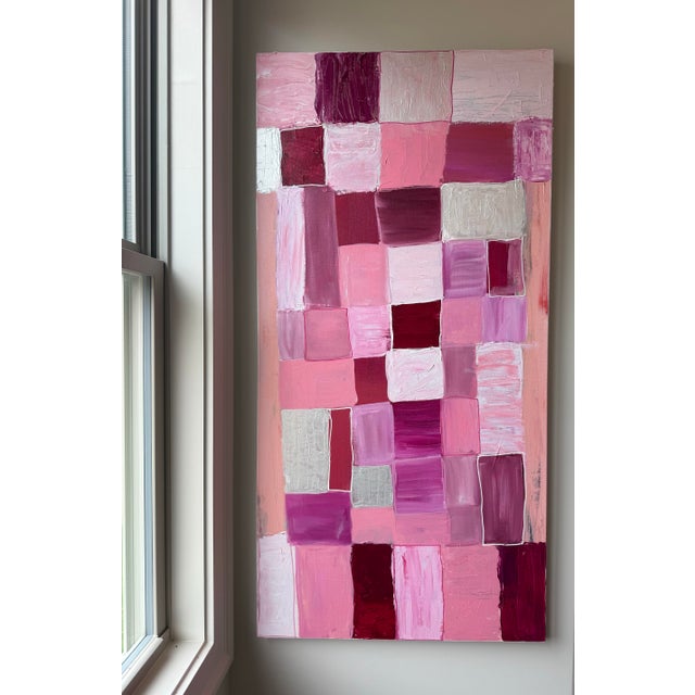 Melinda S Best, 2026, Modern Abstract Acrylic Painted On Stretched Canvas, “Pink Sand Beach,” Signed & Dated, Beautiful...
