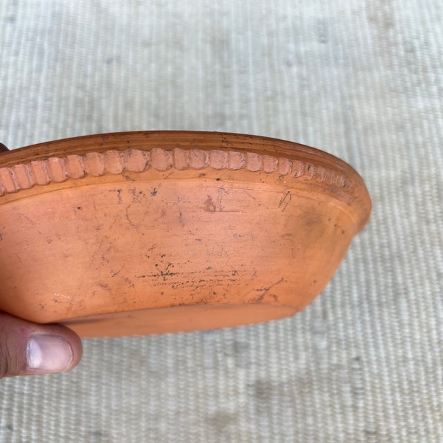 A Antique Folk Art Redware Plate, by Stahl's Pottery, Powder Valley, Pa, Circa 1930's For Sale - Image 9 of 11