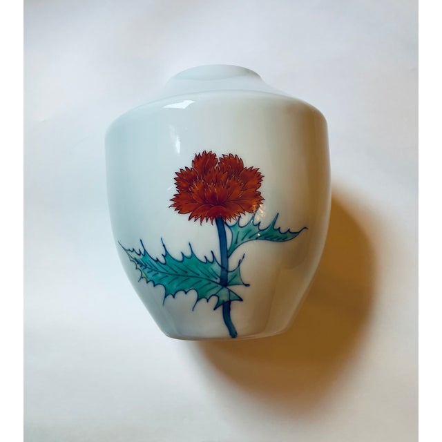 Japanese Imaizumi Imaemon Iro-Nabeshima Porcelain Poppy Design Vase For Sale In Cleveland - Image 6 of 6