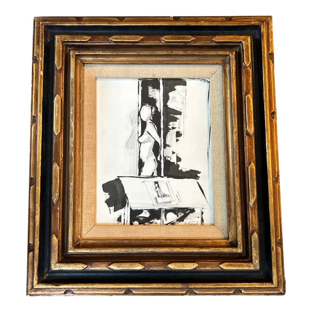 Contemporary Original Stephen Heigh Black and White Female Nude Figure Painting For Sale