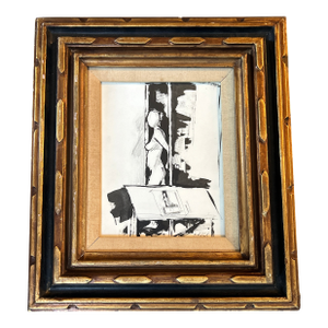 Contemporary Original Stephen Heigh Black and White Female Nude Figure Painting