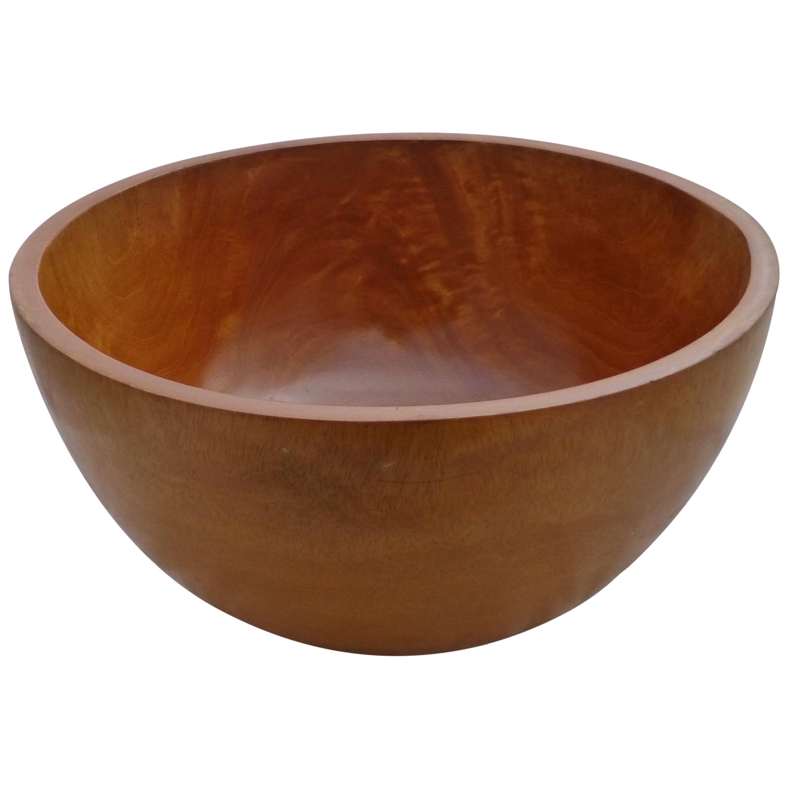 Vintage Flamed Birch Wood Salad Bowl Chairish