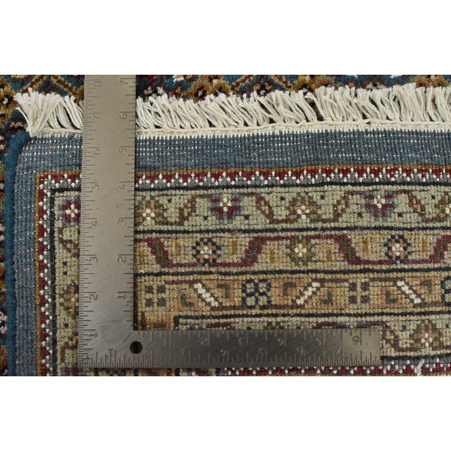 Tabriz Mahi Rug 8' X 10'3'' Blue Wool Traditional Hand-Knotted Oriental Carpet For Sale - Image 15 of 15