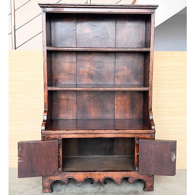 Early 19th Century Early 19th Century Rustic-Country Spanish Open Bookcase With Gothic Reliefs For Sale - Image 5 of 10